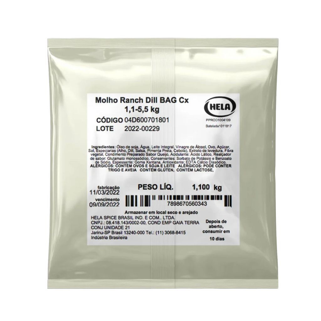 Ranch Dill - Bag 1,1 Kg - Cx 5,5kg