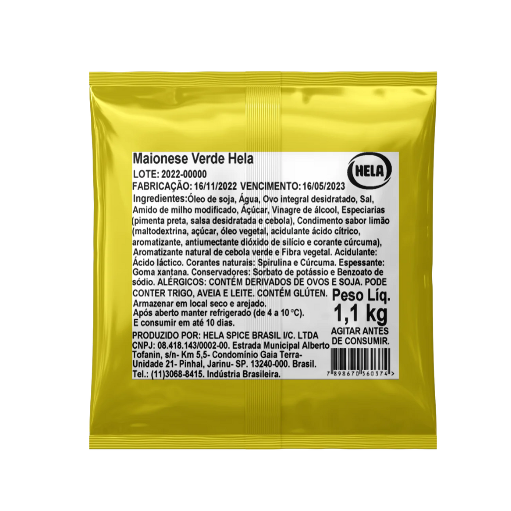 Maionese Verde - Bag 1,1 Kg - Cx 5,5kg