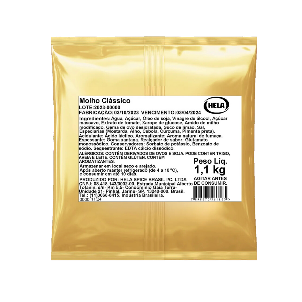 Molho Clássico - Bag 1,1 Kg - Cx 5,5kg