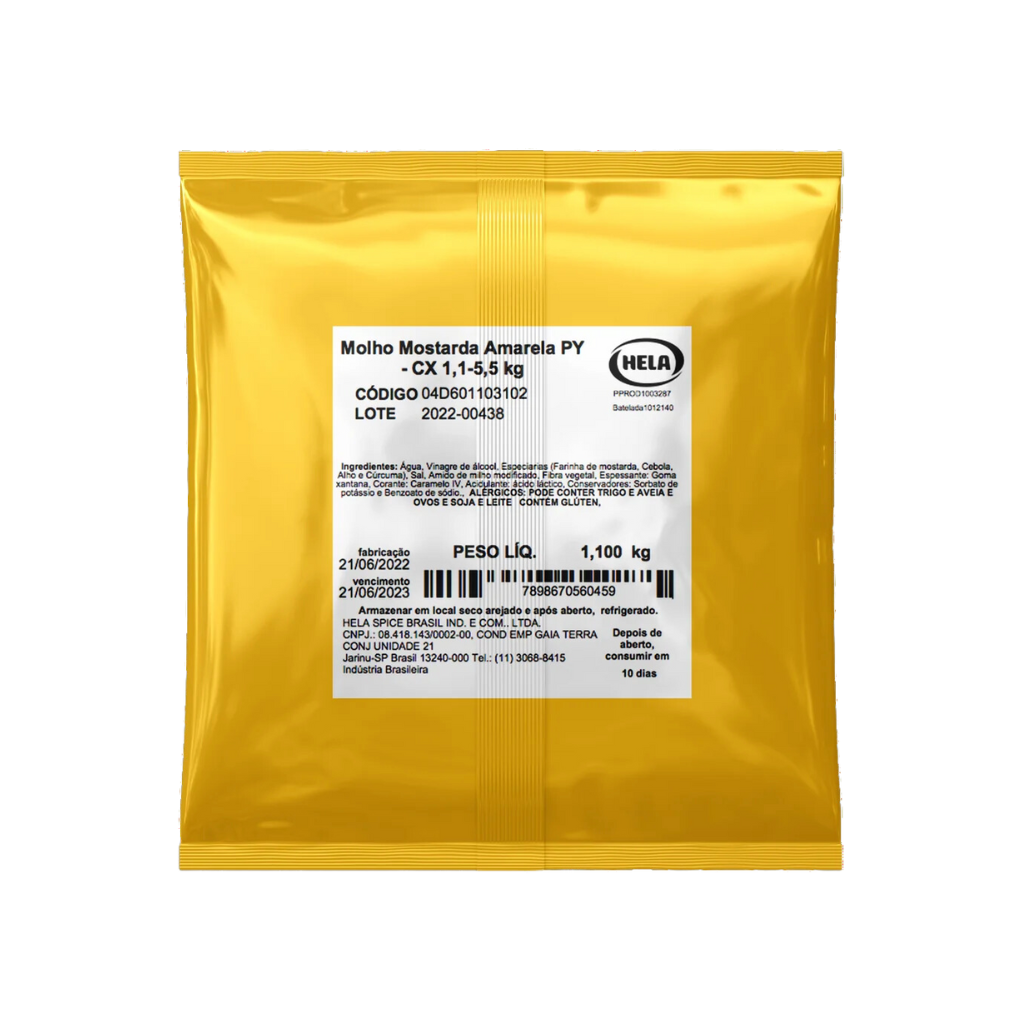 Molho de mostarda - Bag 1,1 Kg - Cx 5,5kg Valid: 03/08/26