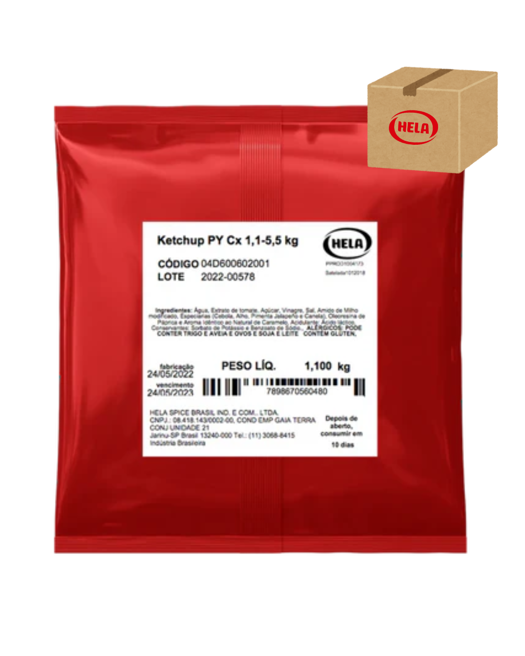 Hela Ketchup - Bag 1,1 Kg - Cx 5,5kg Valid: 05/08/26