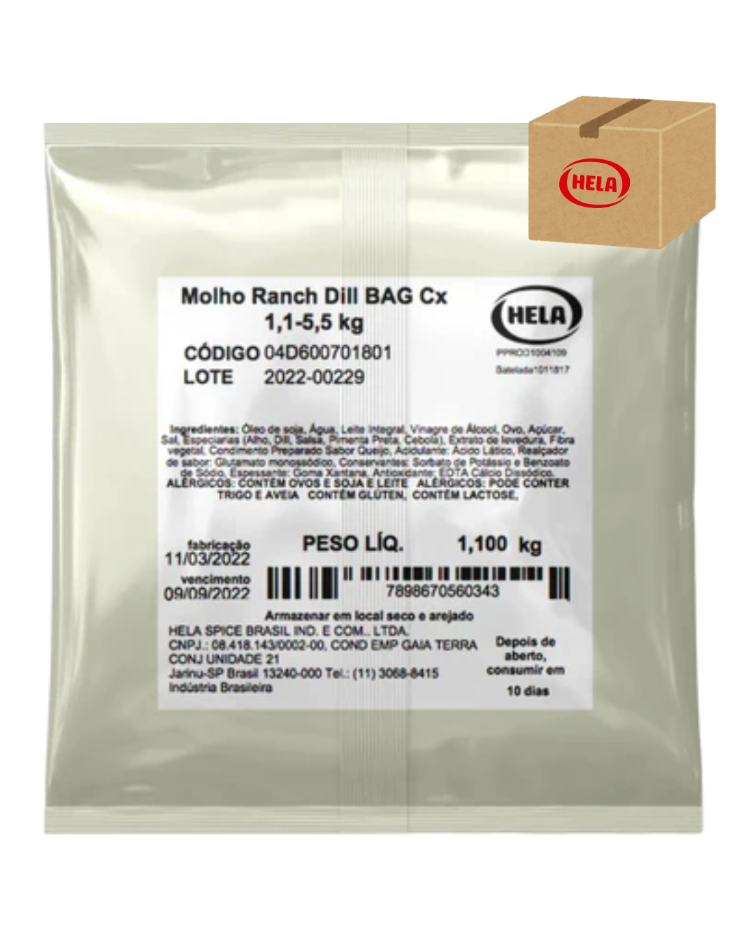 Ranch Dill - Bag 1,1 Kg - Cx 5,5kg