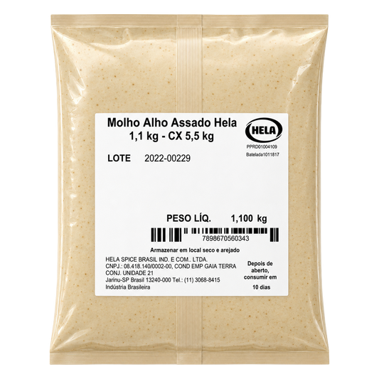 Molho de Alho Assado HELA - Bag 1,1 Kg - Cx 5,5kg